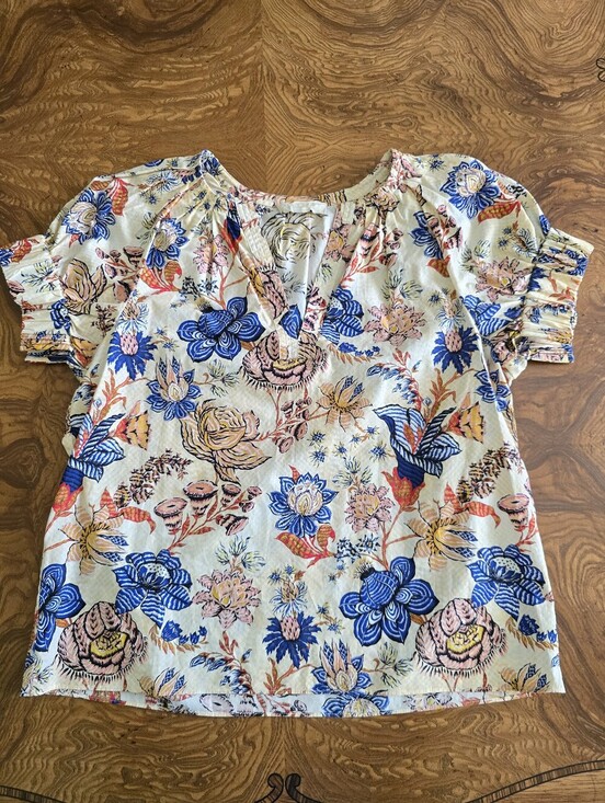 Ulla Johnson Tops - Ulla Johnson Floral Print Cotton Blouse Womens Size 0, Puff Sleeves, Boho Chic